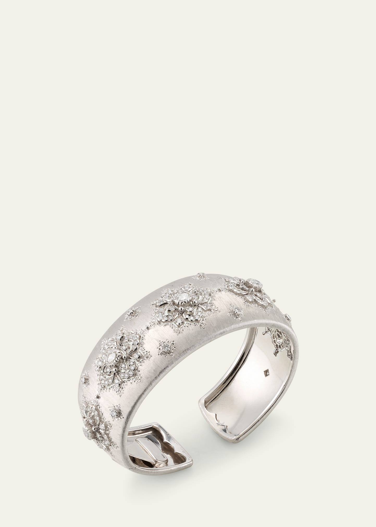 Opera High Jewelry 18K White Gold Diamond Cuff Bracelet, 2.5cm - 3