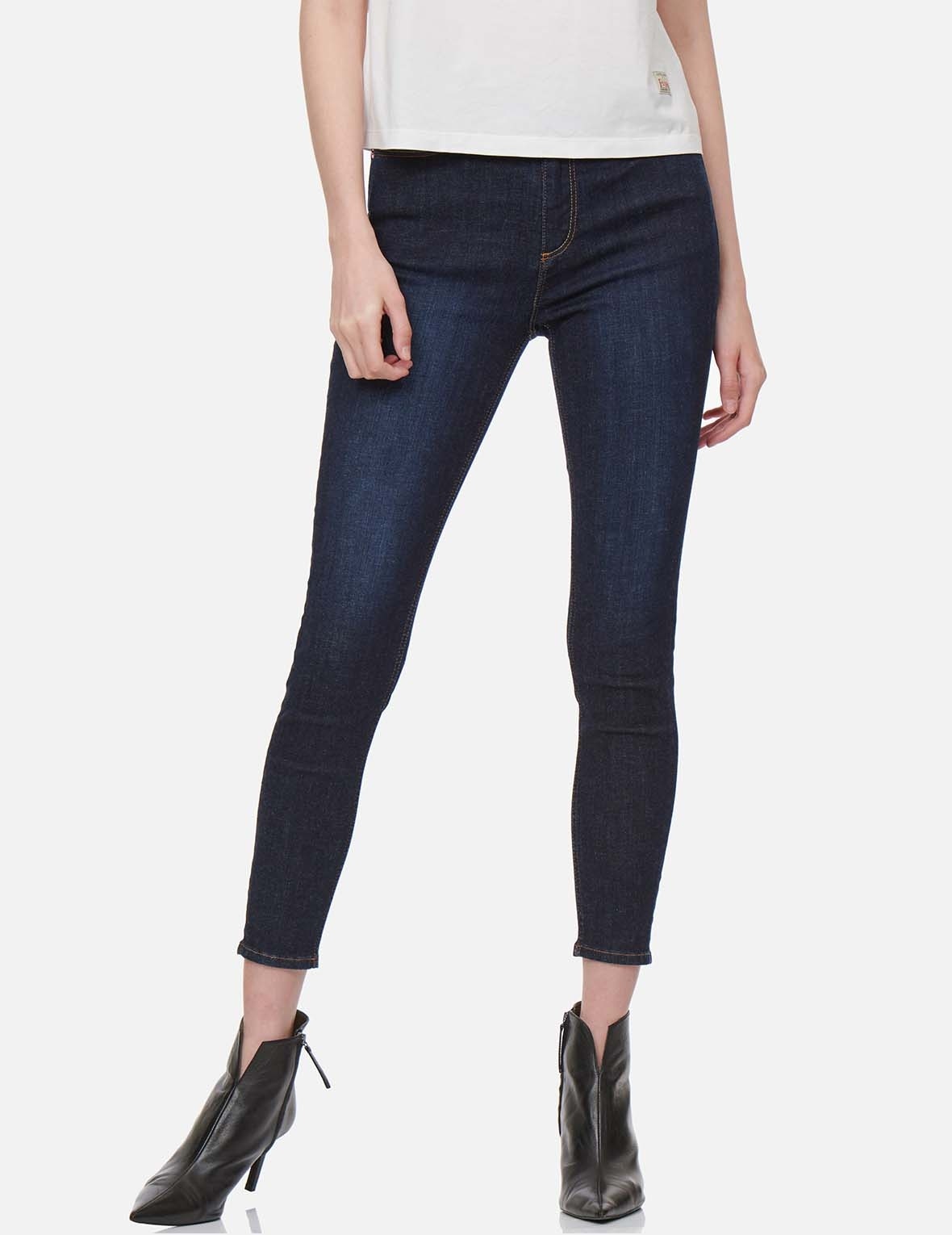 PEONY-PATTERN SEAGULL AND KAMON EMBROIDERY SKINNY JEANS - 4