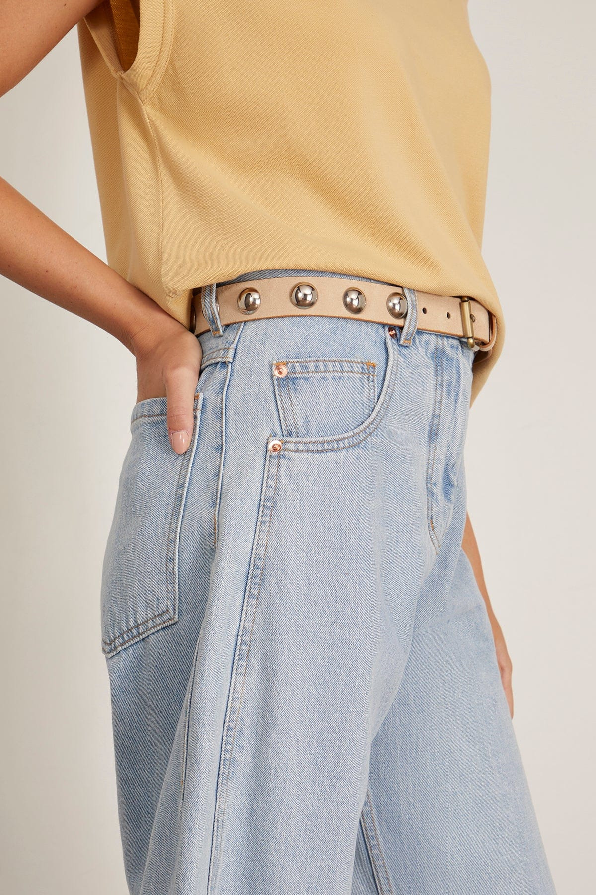 Studded Hip Belt in Stone - 2
