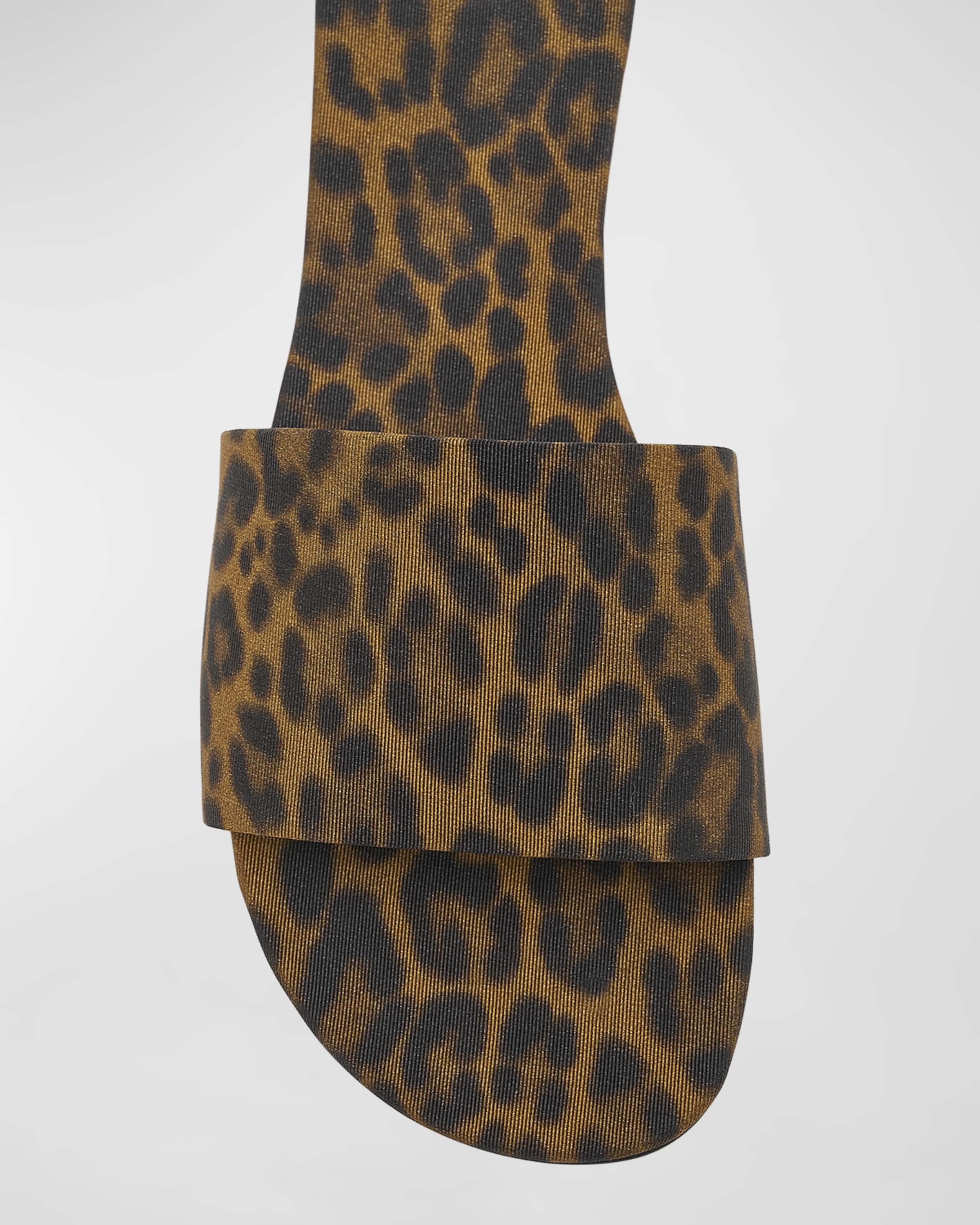 Carlyle Leopard Flat Slide Sandals - 4