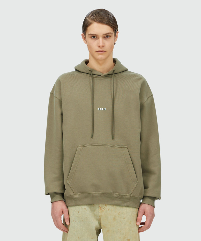 MSGM Jersey hooded sweatshirt with mirror print outlook