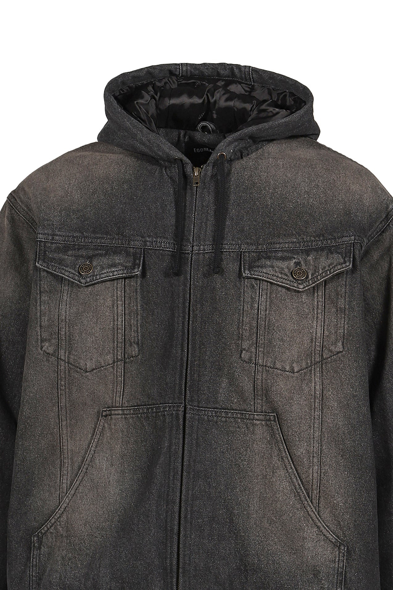 HOODED JACKET / WET BLK - 4