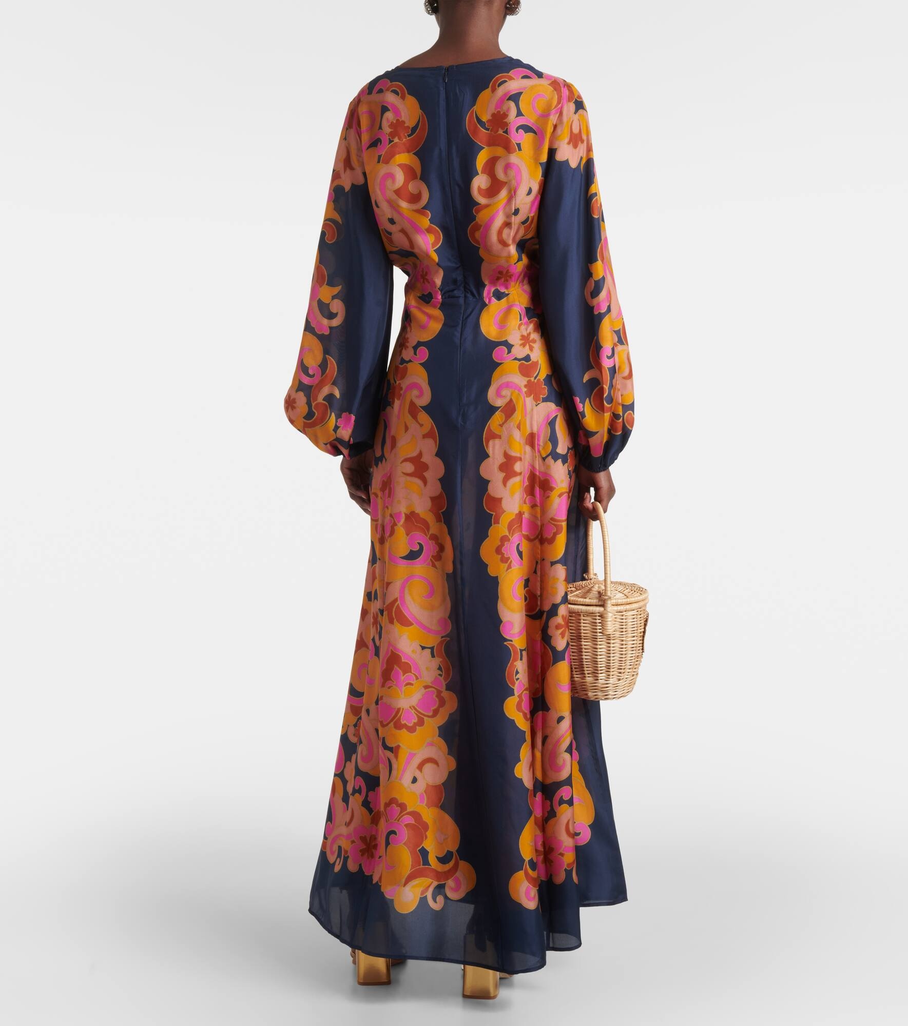 Acadian printed silk maxi dress - 3