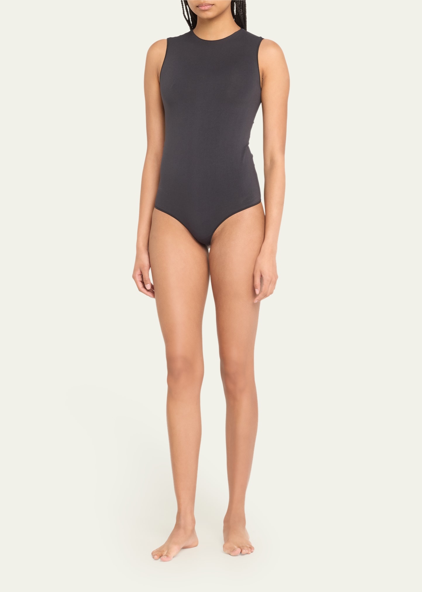 Essential Sleeveless Crewneck Thong Bodysuit - 2