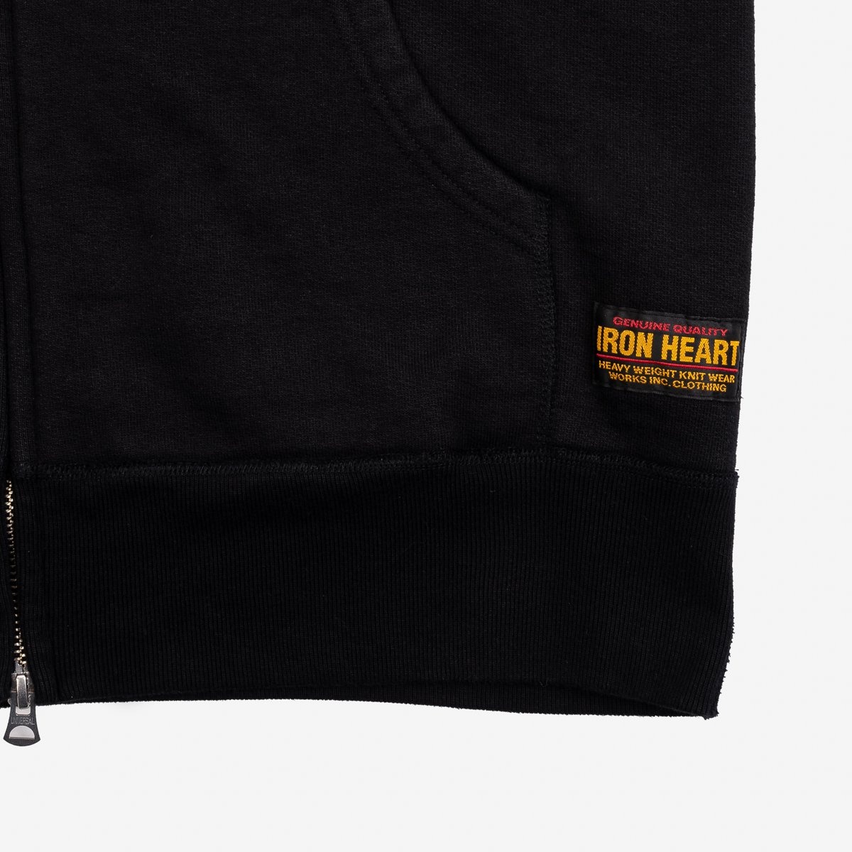 IHSW-66-BLK Printed 14oz Ultra Heavyweight Loopwheel Cotton Zippered Hoodie - Black - 12