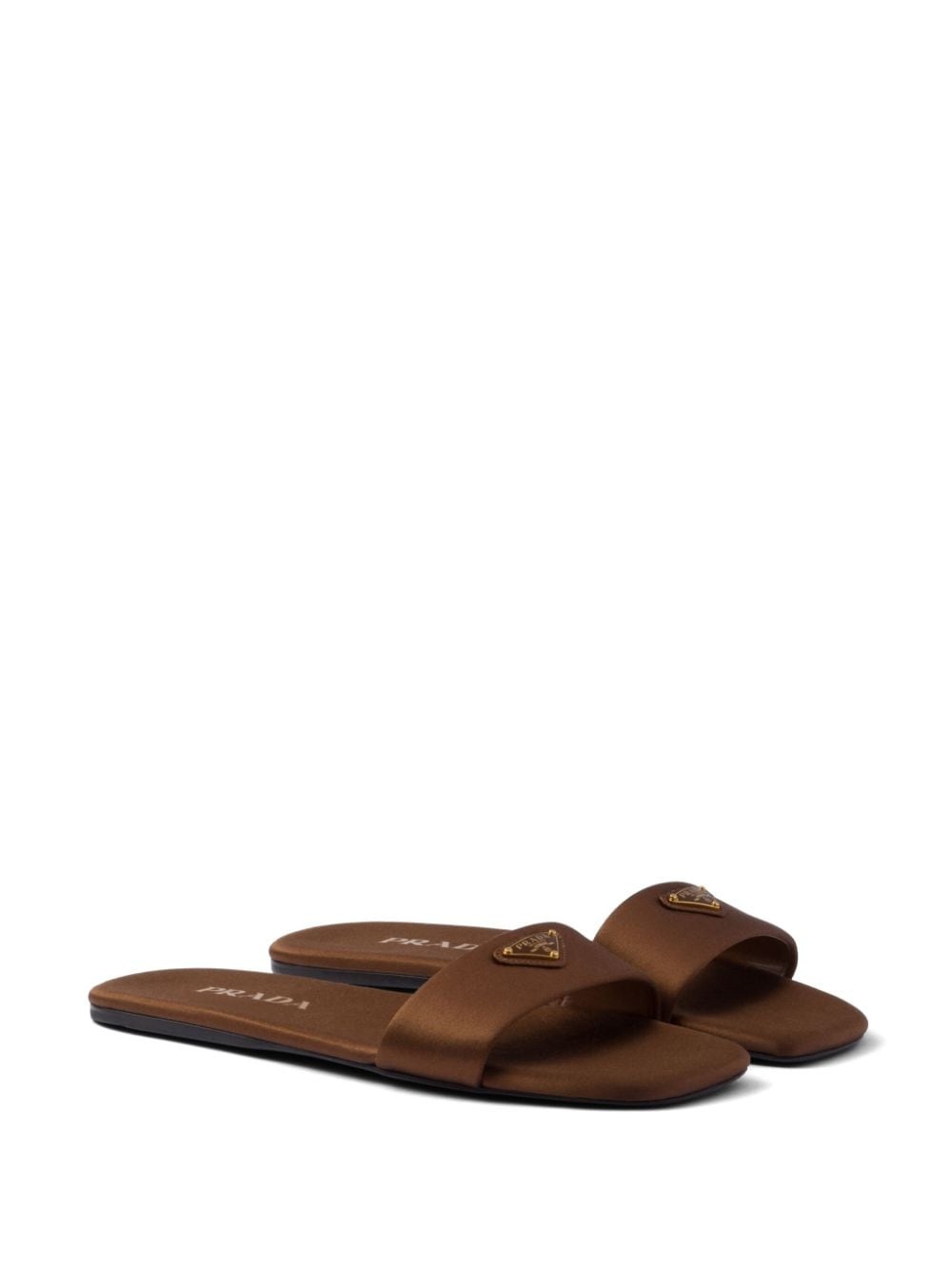 triangle-logo satin slides - 2