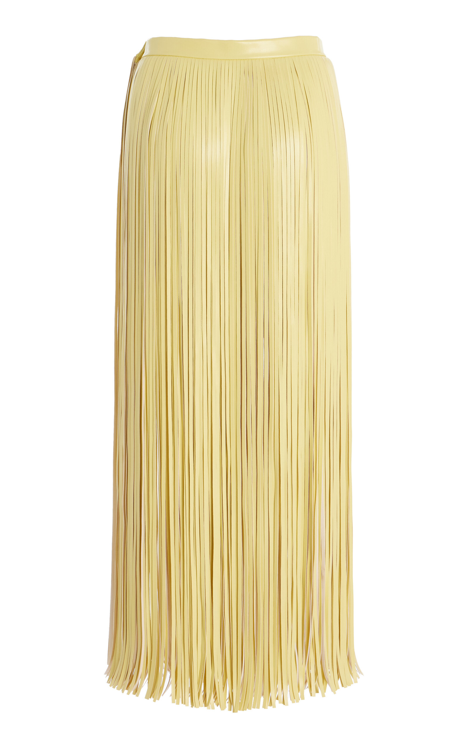 Veda Faux Leather Fringe Skirt yellow - 5