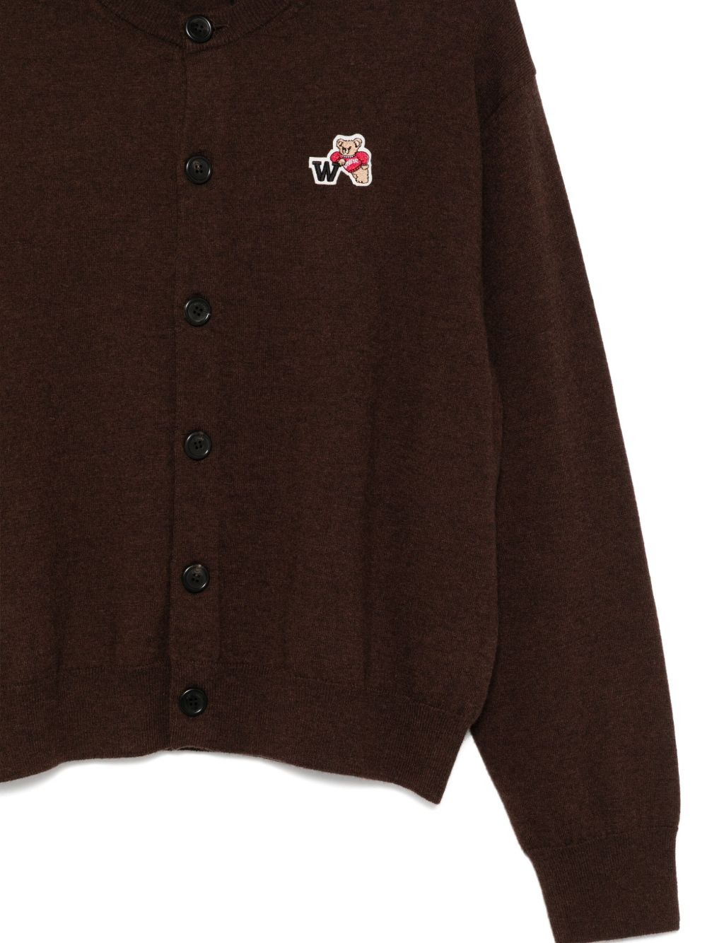 bear-embroidered cardigan - 2