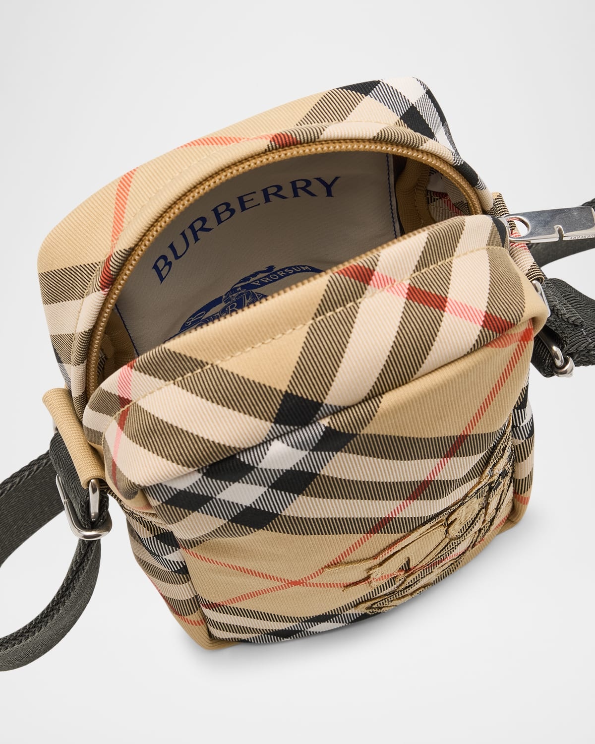 Burberry Men's Check Phone Crossbody Bag | neimanmarcus