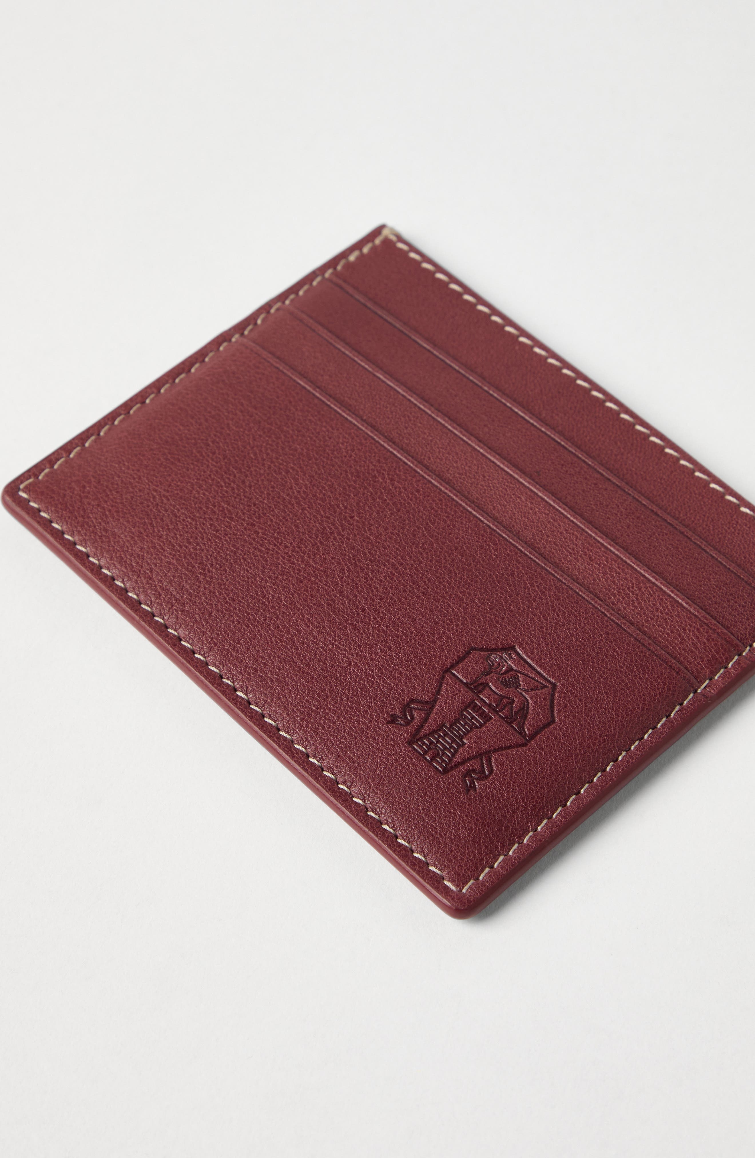 Brunello Cucinelli Calfskin card case in Burgundy at Nordstrom - 4