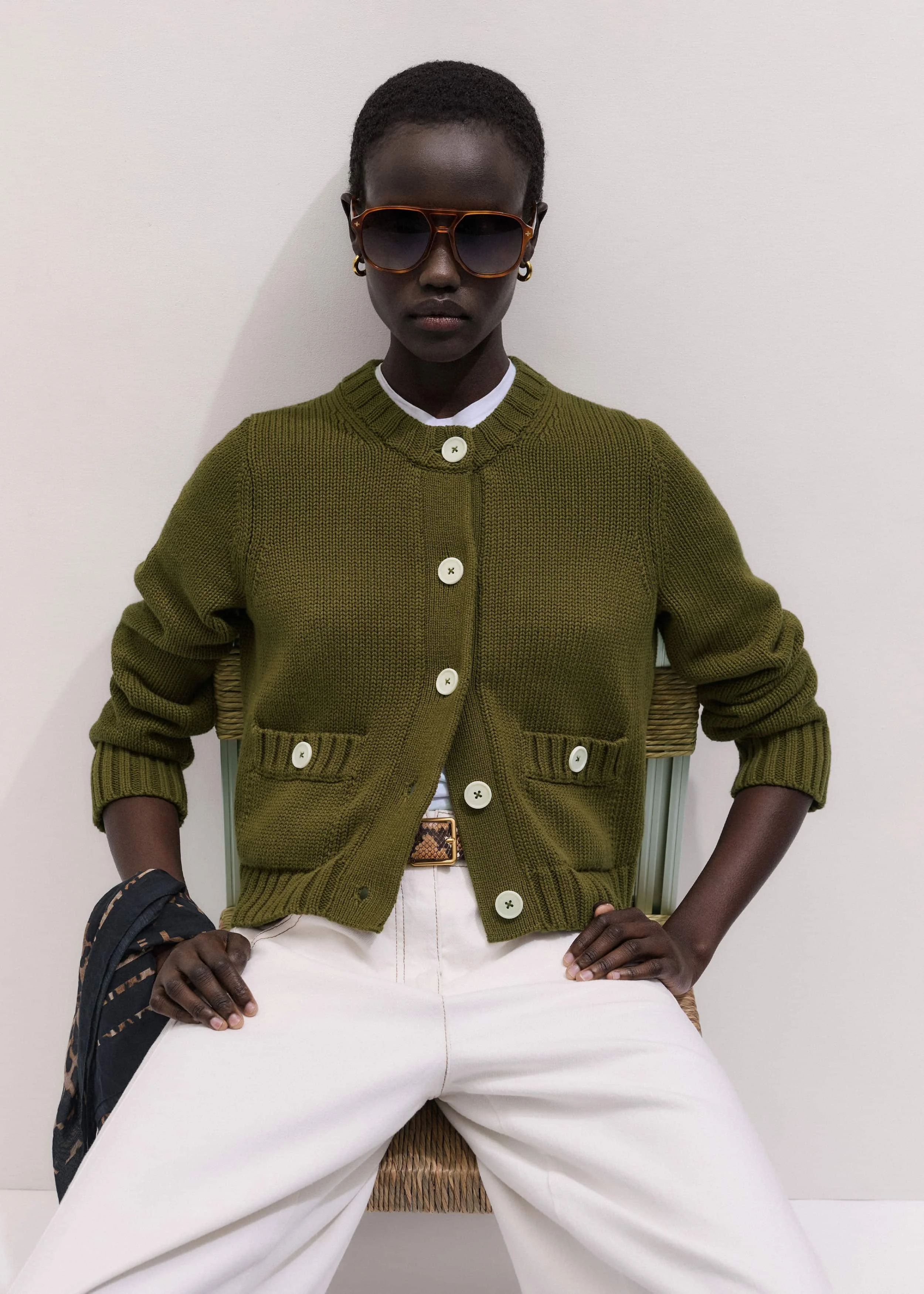 Straight Crop Cardigan - 1