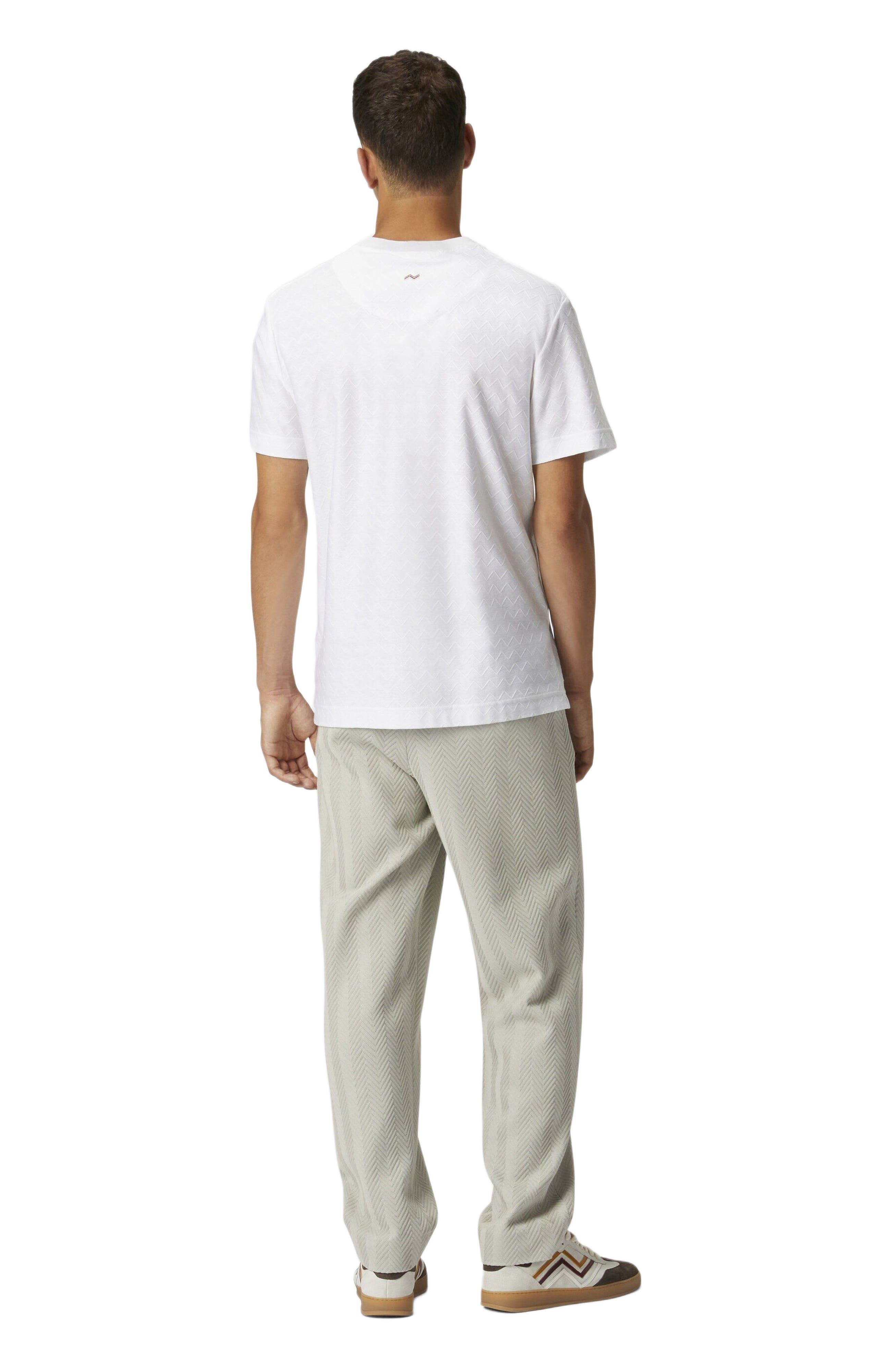 Missoni Tone-on-tone Zig Zag Cotton Jersey Crewneck T-shirt in White at Nordstrom - 3