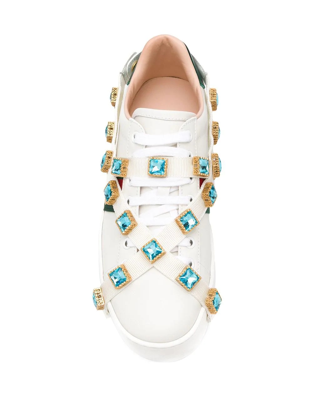 crystal embellished bee sneakers - 4