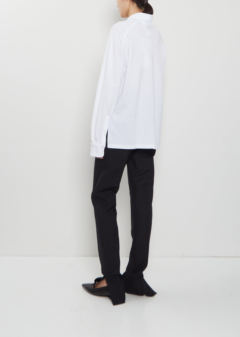 SETCHU Origami Cotton Polo Shirt — White outlook