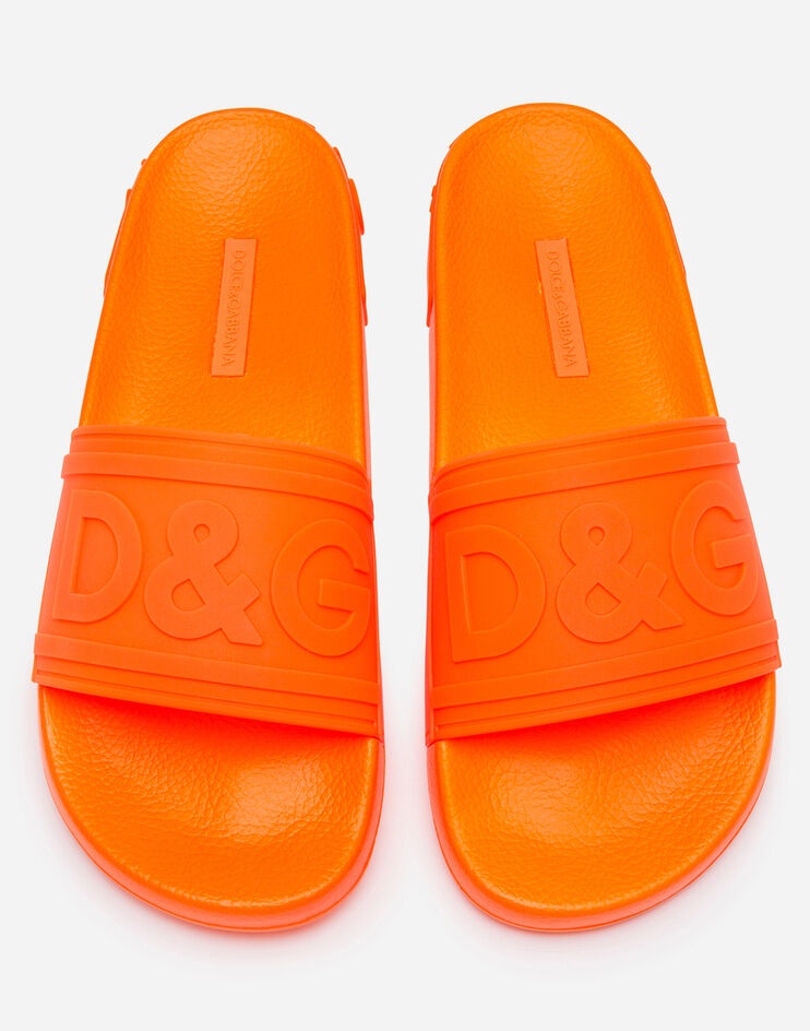 Rubber beachwear sliders with D&G logo - 4