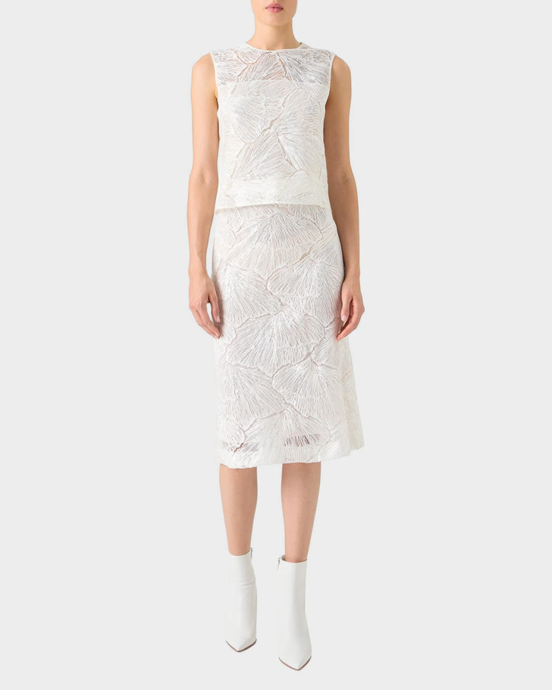 AKRIS Lacquered Sea Fan Lace Sleeveless Top outlook