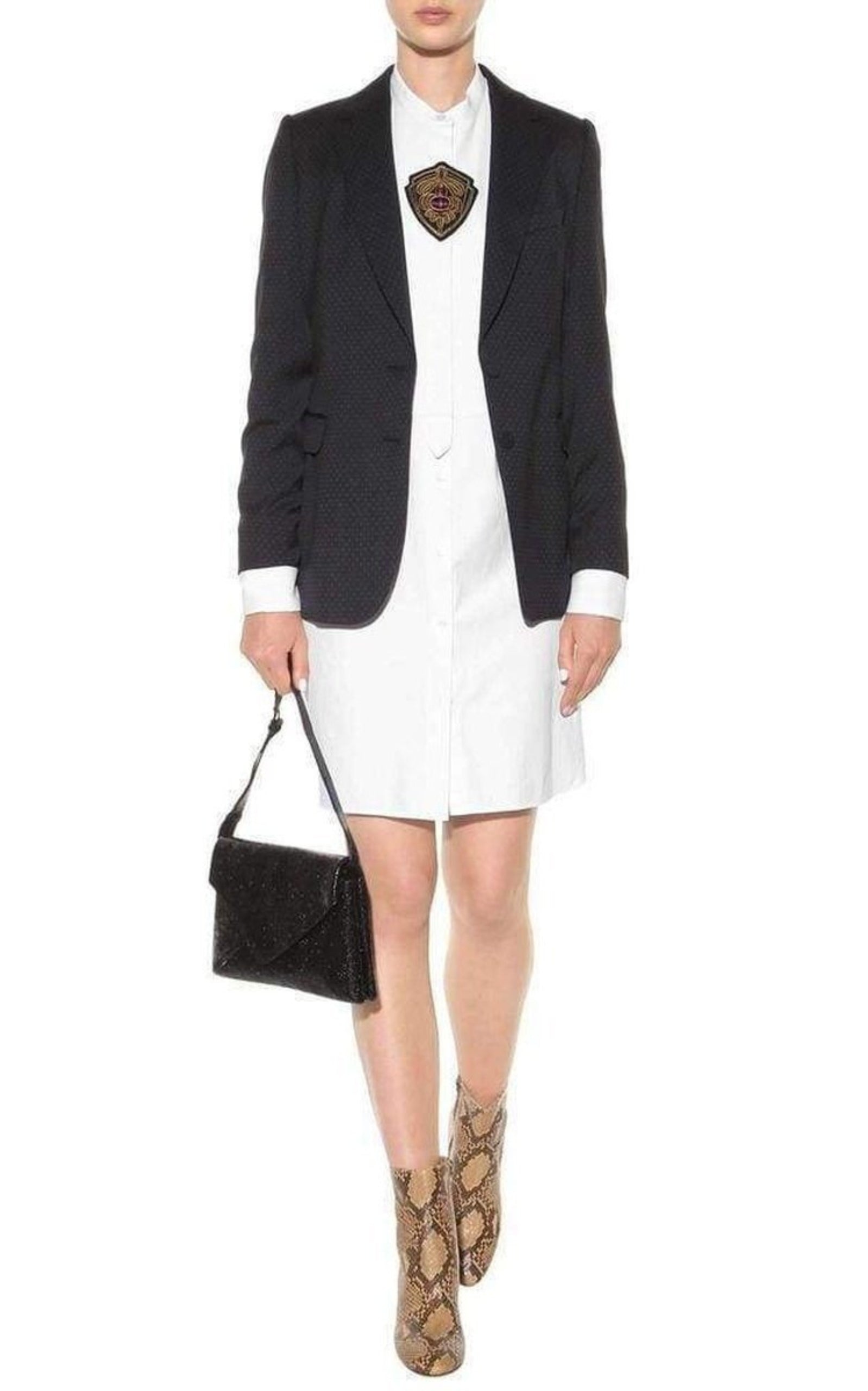 White Cotton Shirt Dress - 2