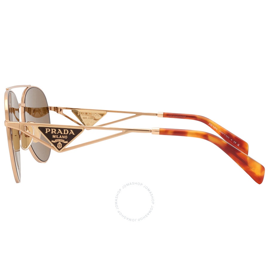 Prada Dark Brown Pilot Ladies Sunglasses PR 73ZS 5AK01T 58 - 5