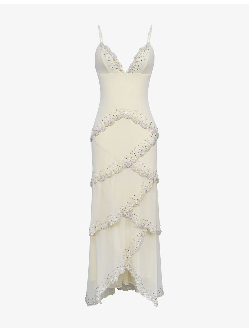 Sorelle Bead-Embellished Georgette Maxi Dress 1