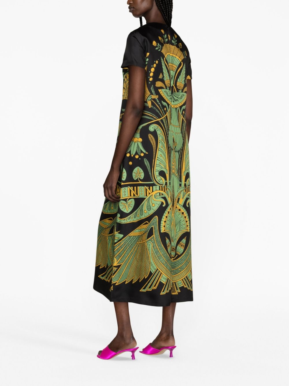 Swing graphic-print silk dress - 3