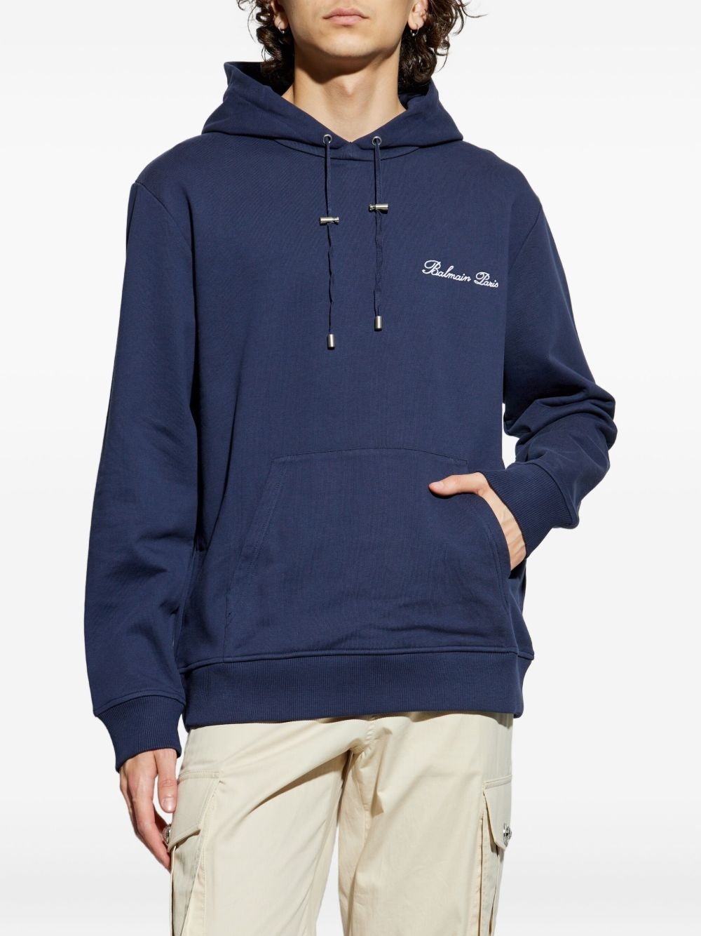 logo-embroidered hoodie - 3