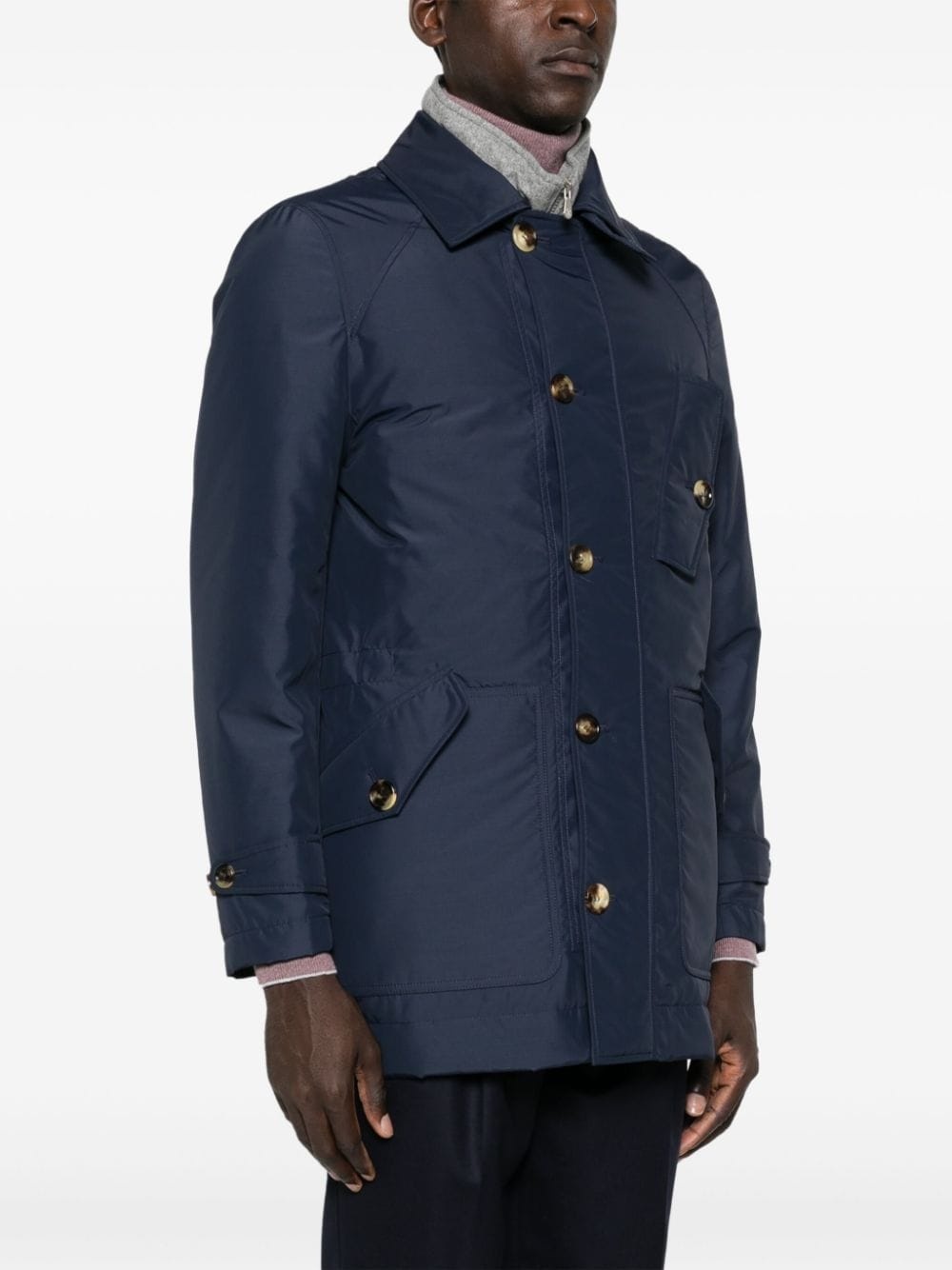 single-breasted padded jacket - 3