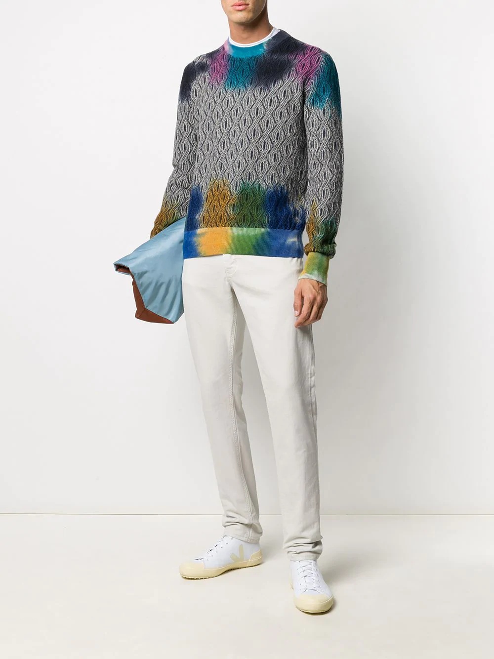 tie-dye cable knit jumper - 2