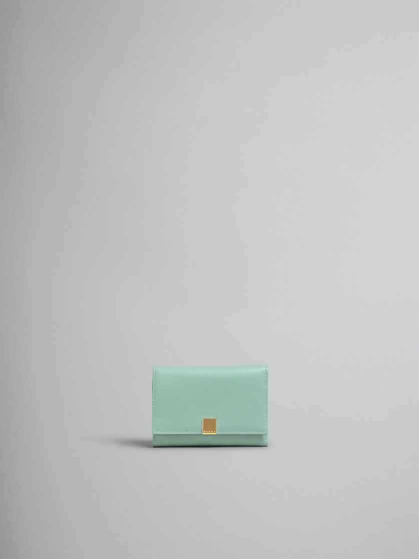 GREEN LEATHER TRIFOLD PRISMA WALLET - 1