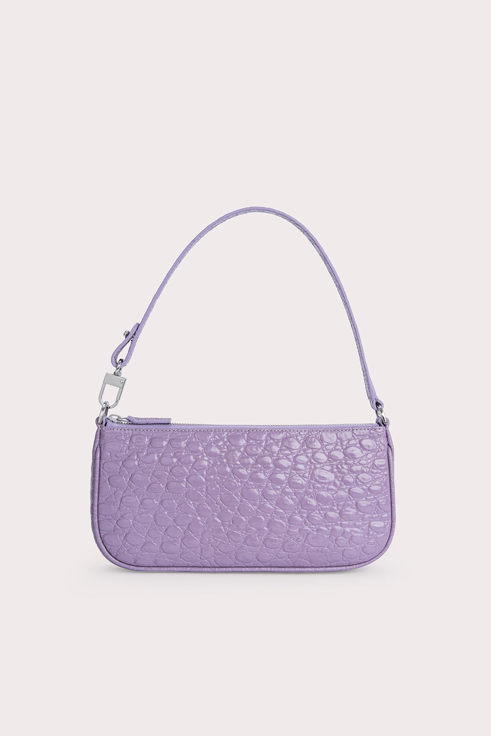 ☆人気☆【BY FAR】☆RACHEL CIRCULAR CROCO SHOULDER BAG☆ BY FAR Rachel Purple Haze Circular Croco Embossed Leather
