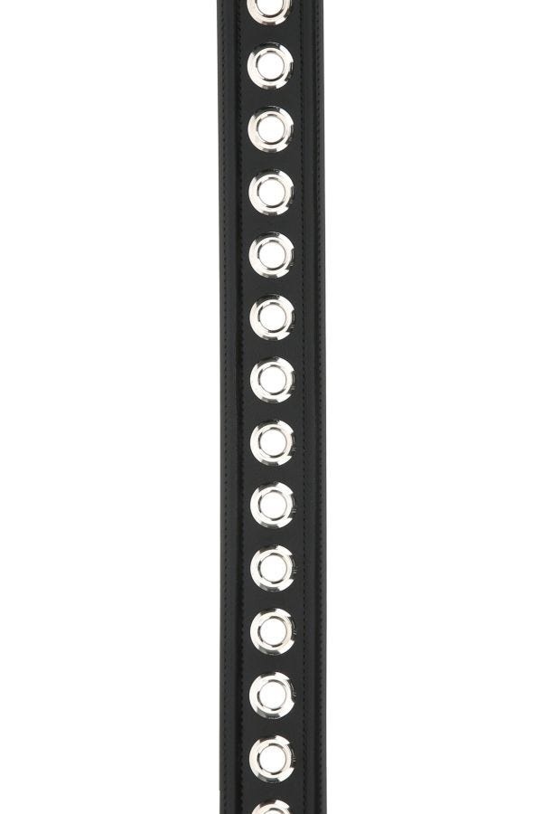 ベルト alexander mcqueen Black leather belt (7334091BRCC 1000) NWT Alexander Mcqueen Men's Logo Skull Leather Belt Black