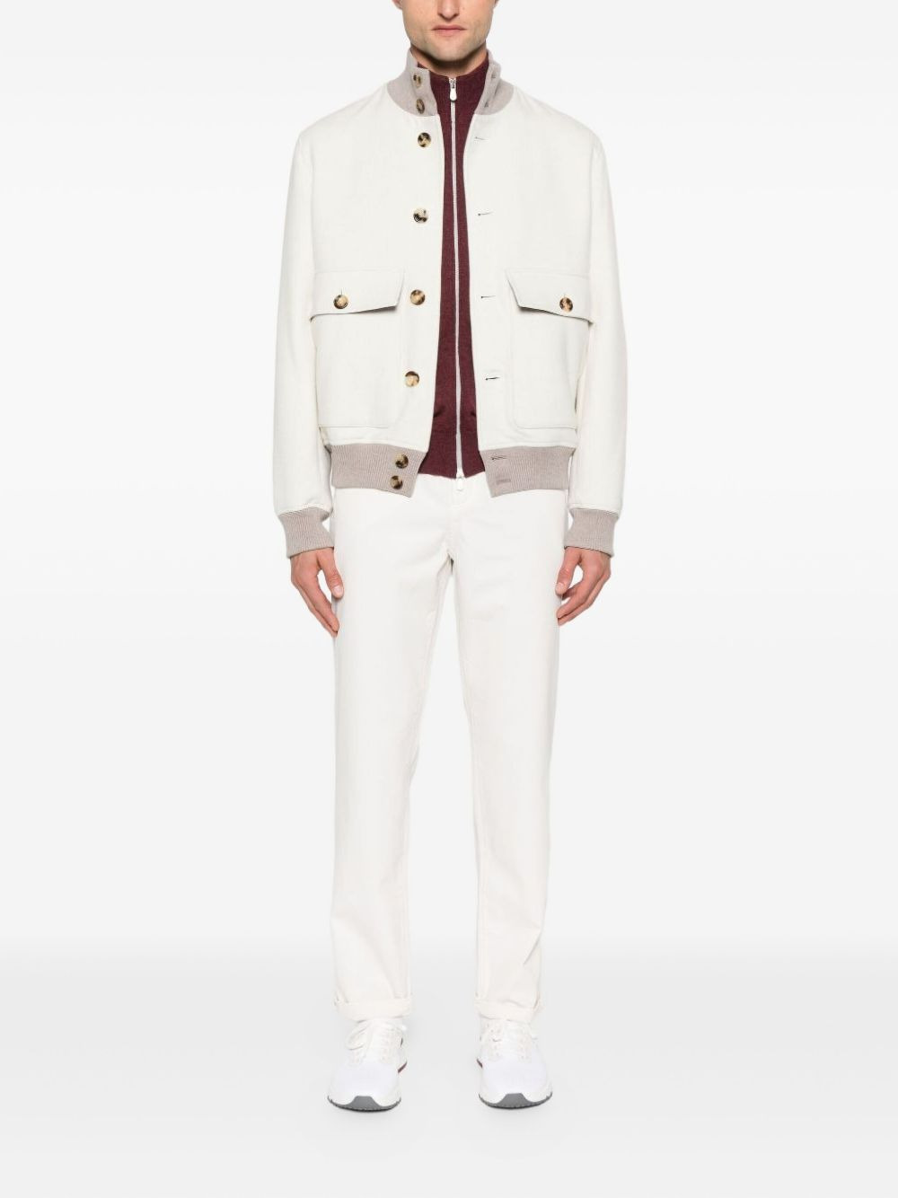 button-fastening patch-pocket jacket - 2