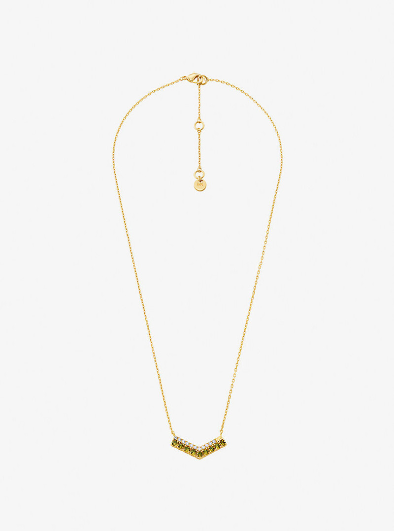 Two-Tone Pavé Chevron Necklace 1