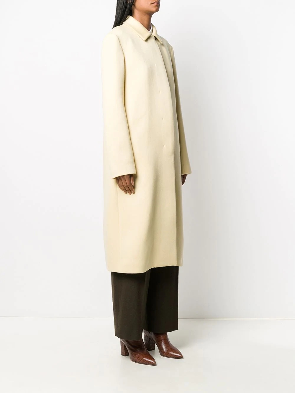 single-breasted midi coat - 3