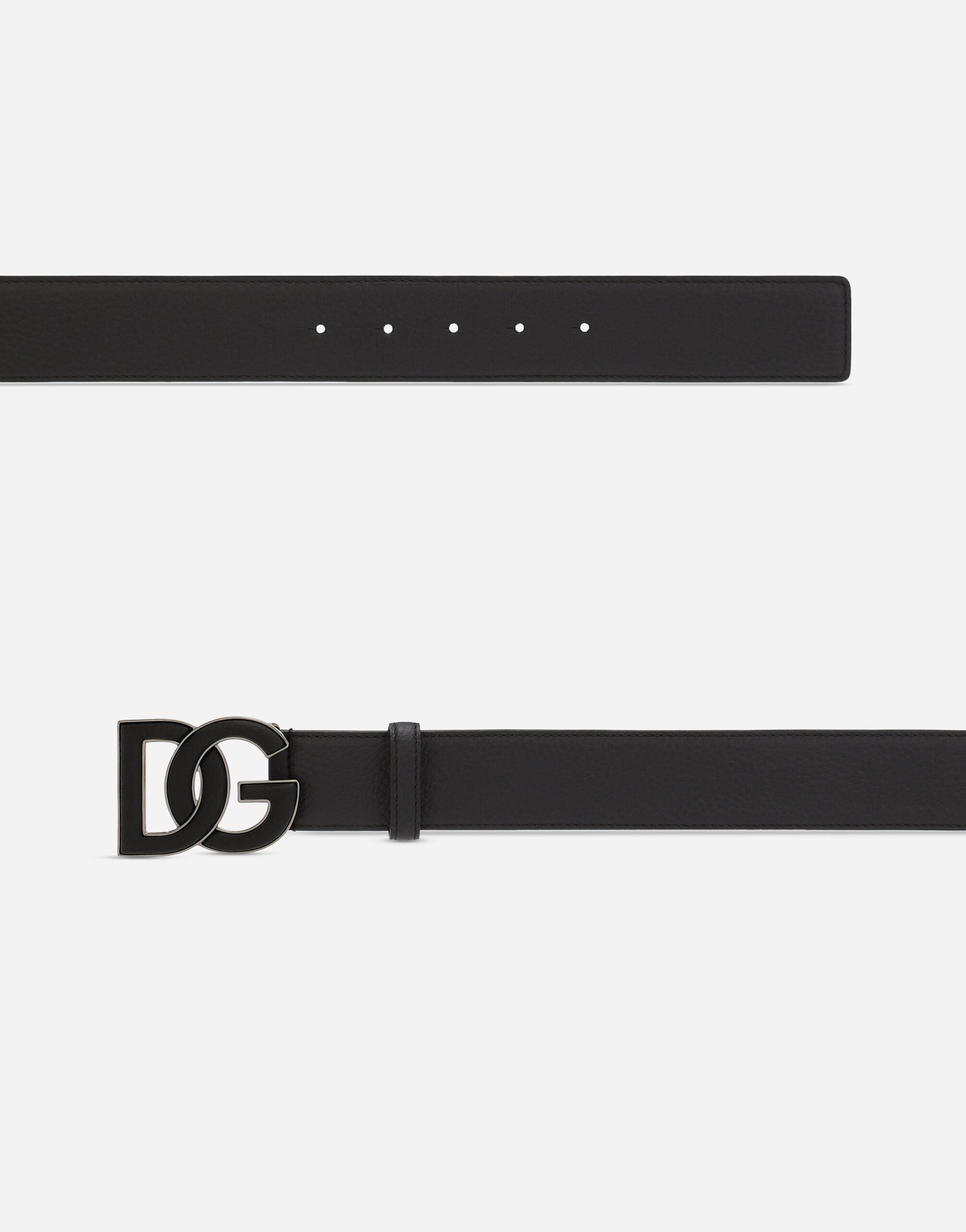 Deerskin-print calfskin belt with logo print - 3