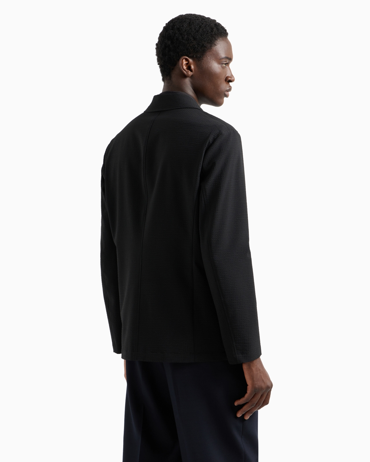 Single-breasted jacket in technical seersucker fabric - 3