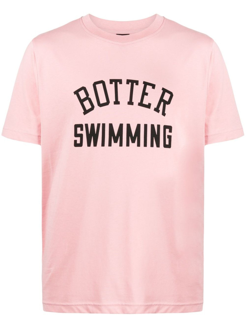 flocked-logo organic cotton T-shirt 1