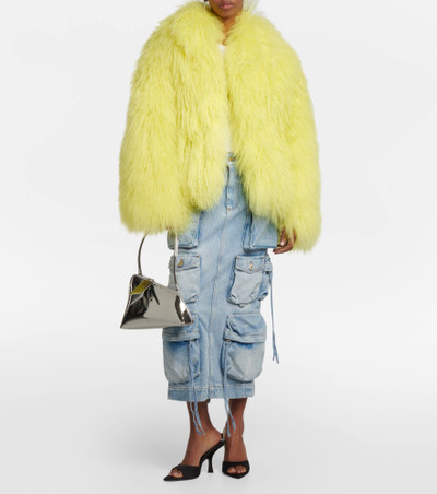 THE ATTICO Faux fur cropped coat outlook