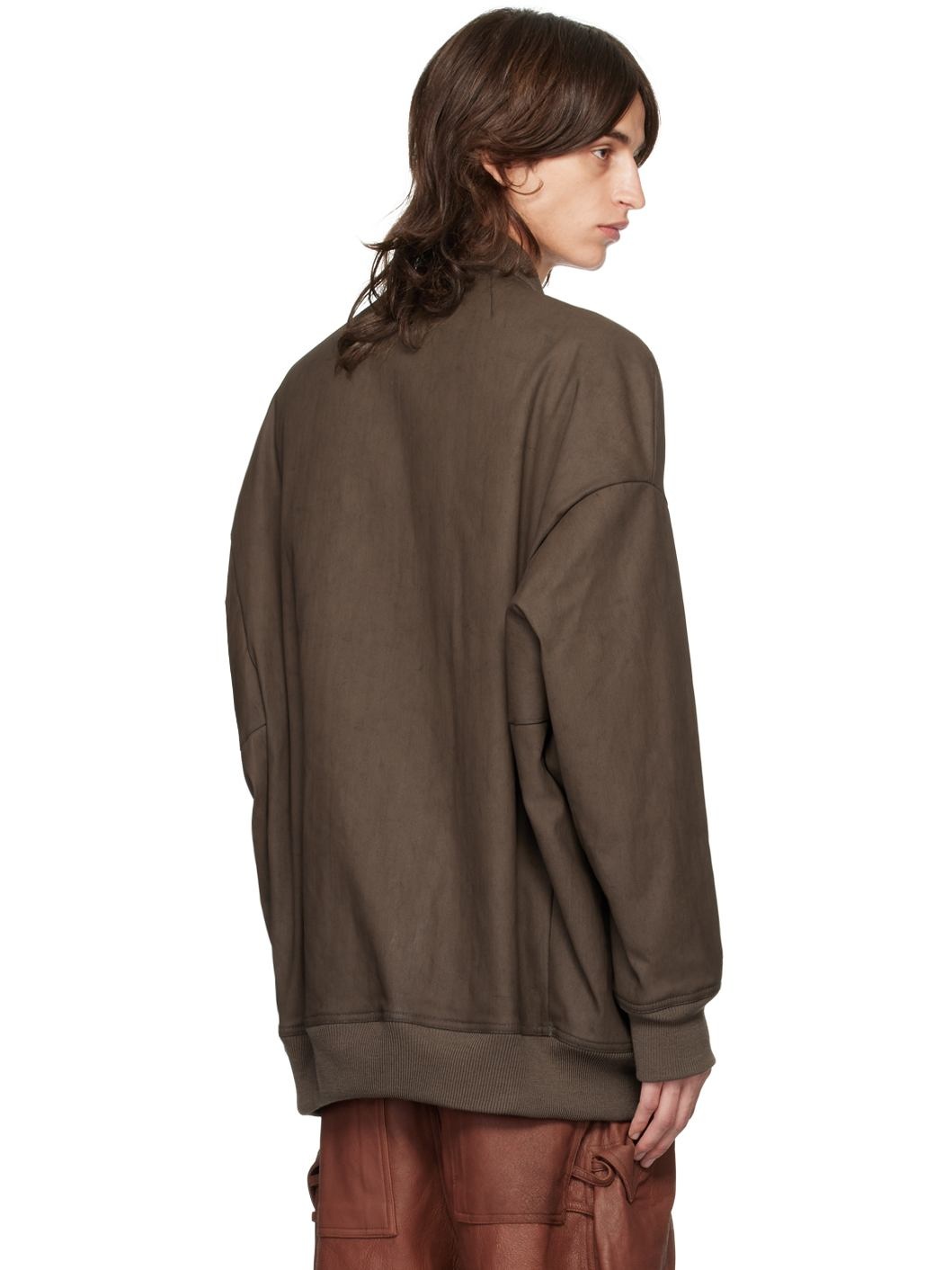 Khaki Porterville Jumbo Peter Flight Denim Bomber Jacket - 3