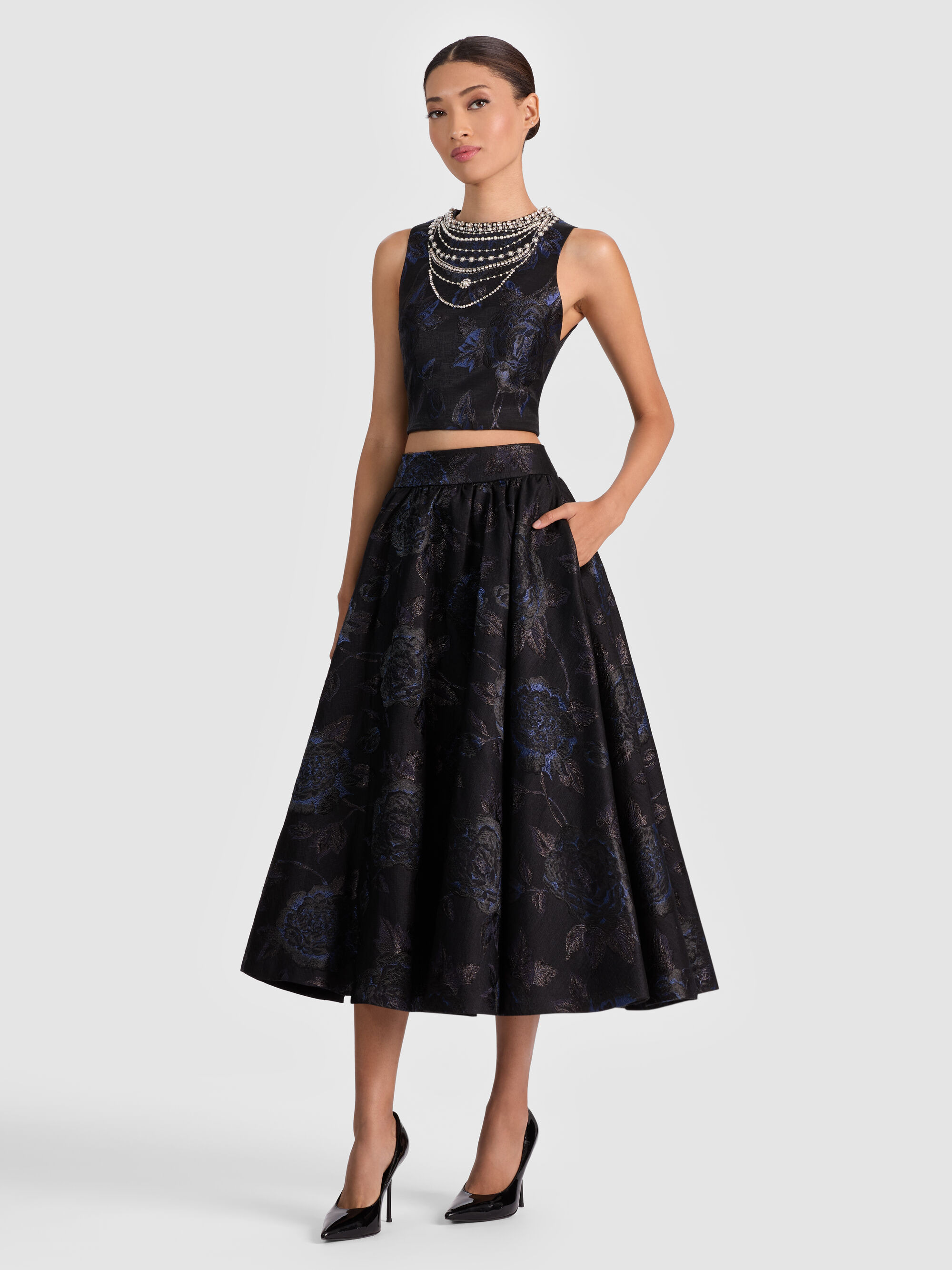 CHERRA EMBELLISHED CROP TOP - 6