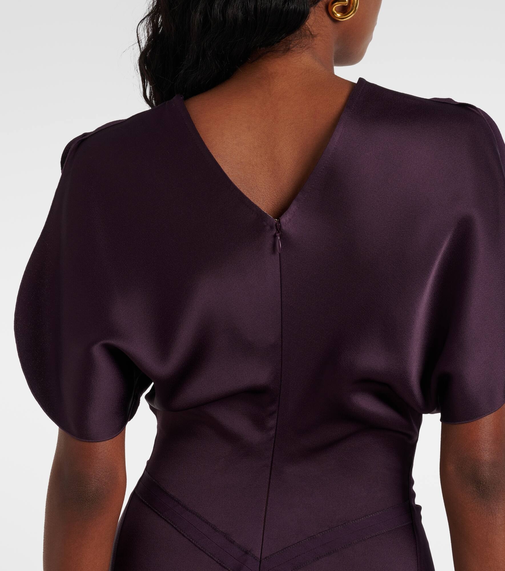 Gathered satin minidress - 6