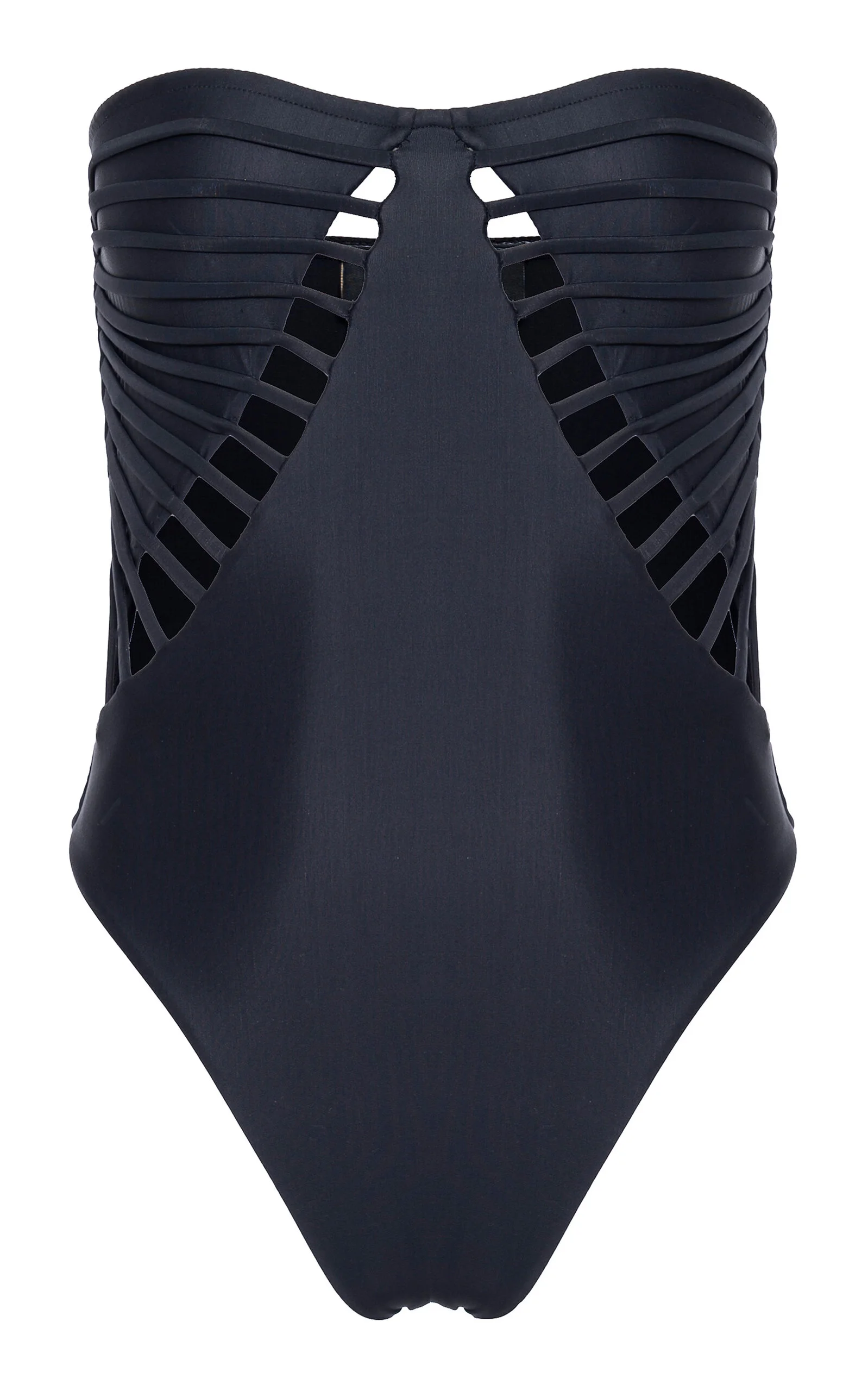 x Sabine Getty Cutout Strapless One-Piece Swimsuit black - 1