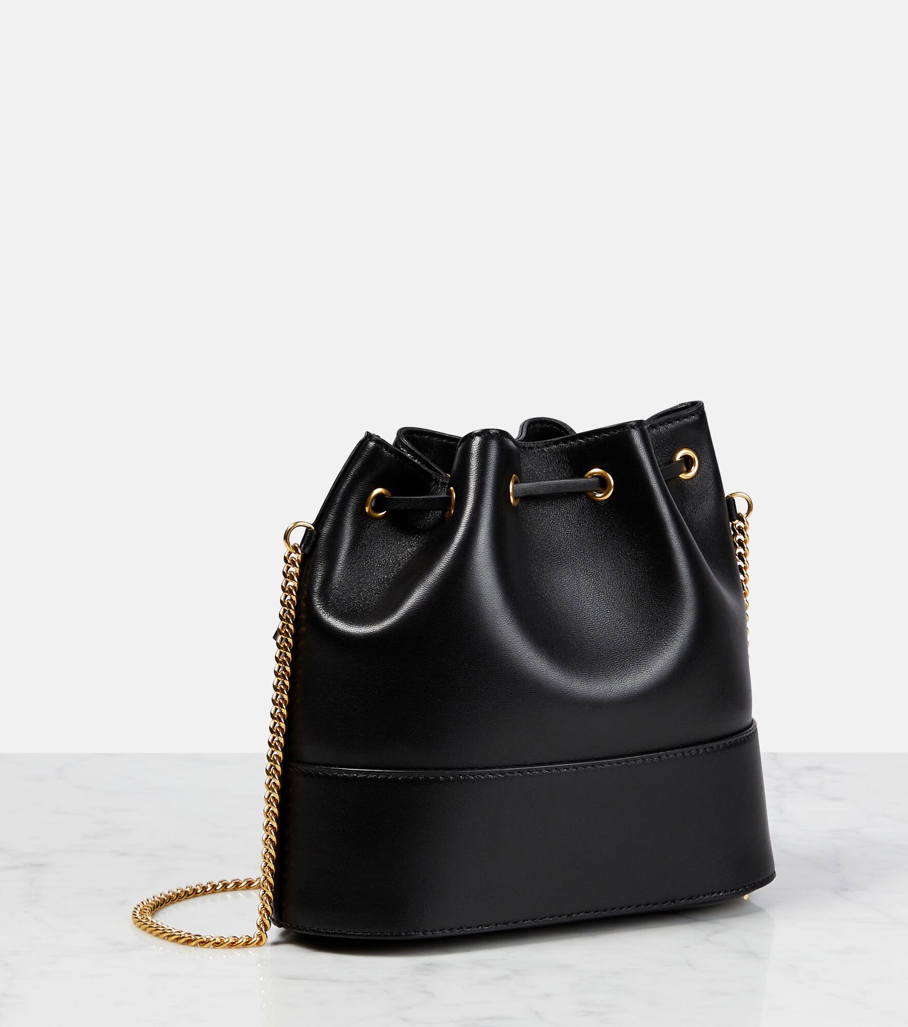 VLogo Signature Small leather bucket bag - 4