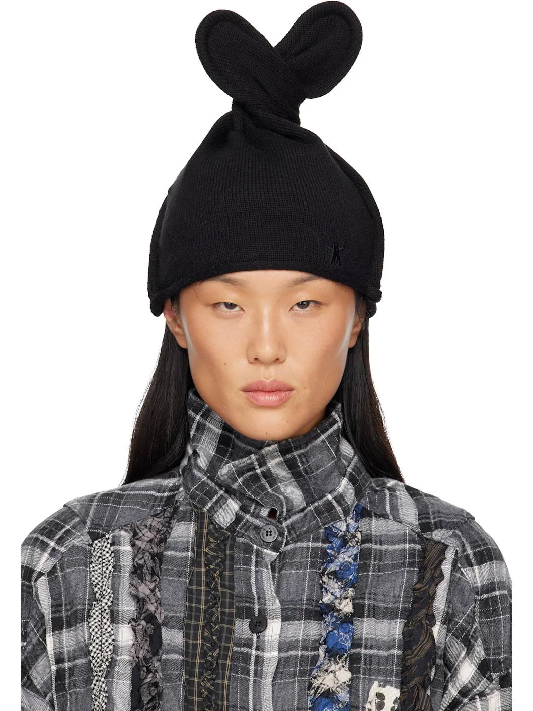 Black Wire Knit Beanie - 1