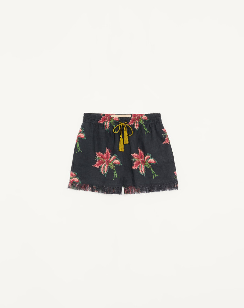 PAPIER FLORAL LINEN SHORTS 1