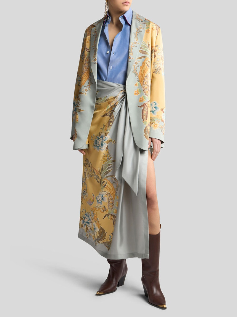 Etro PRINTED SILK WRAPAROUND JACKET outlook