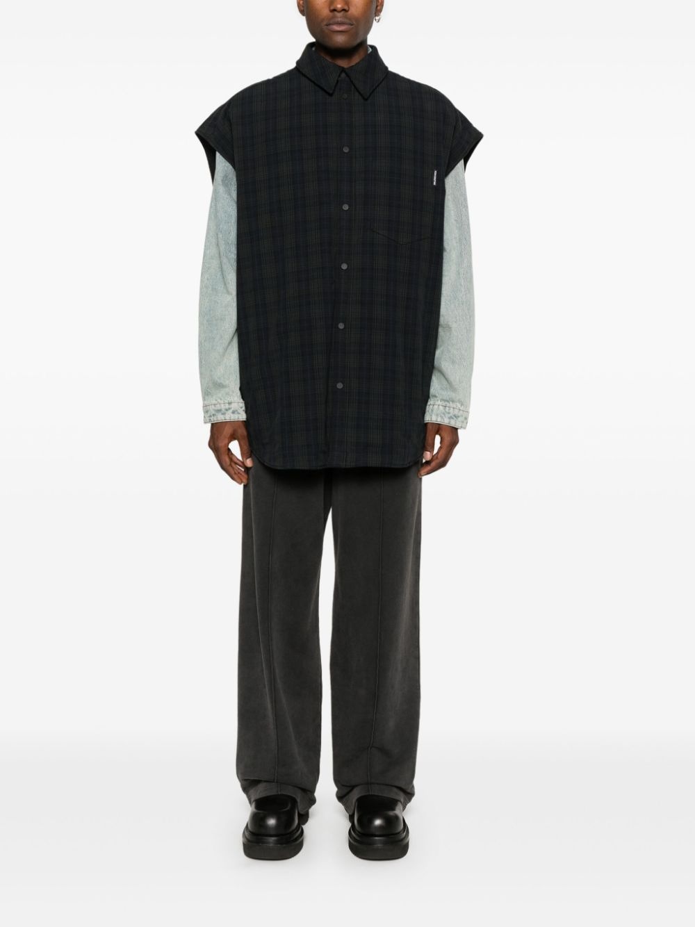 checked-pattern long-sleeve shirt - 2