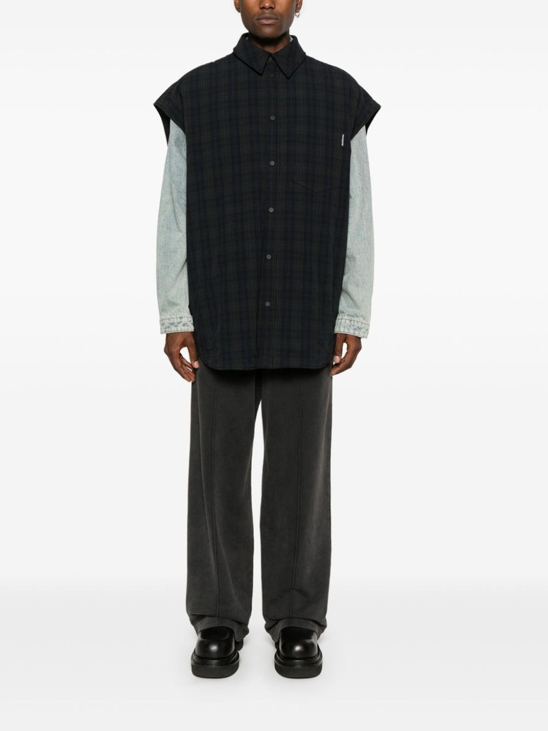 BALENCIAGA checked-pattern long-sleeve shirt outlook