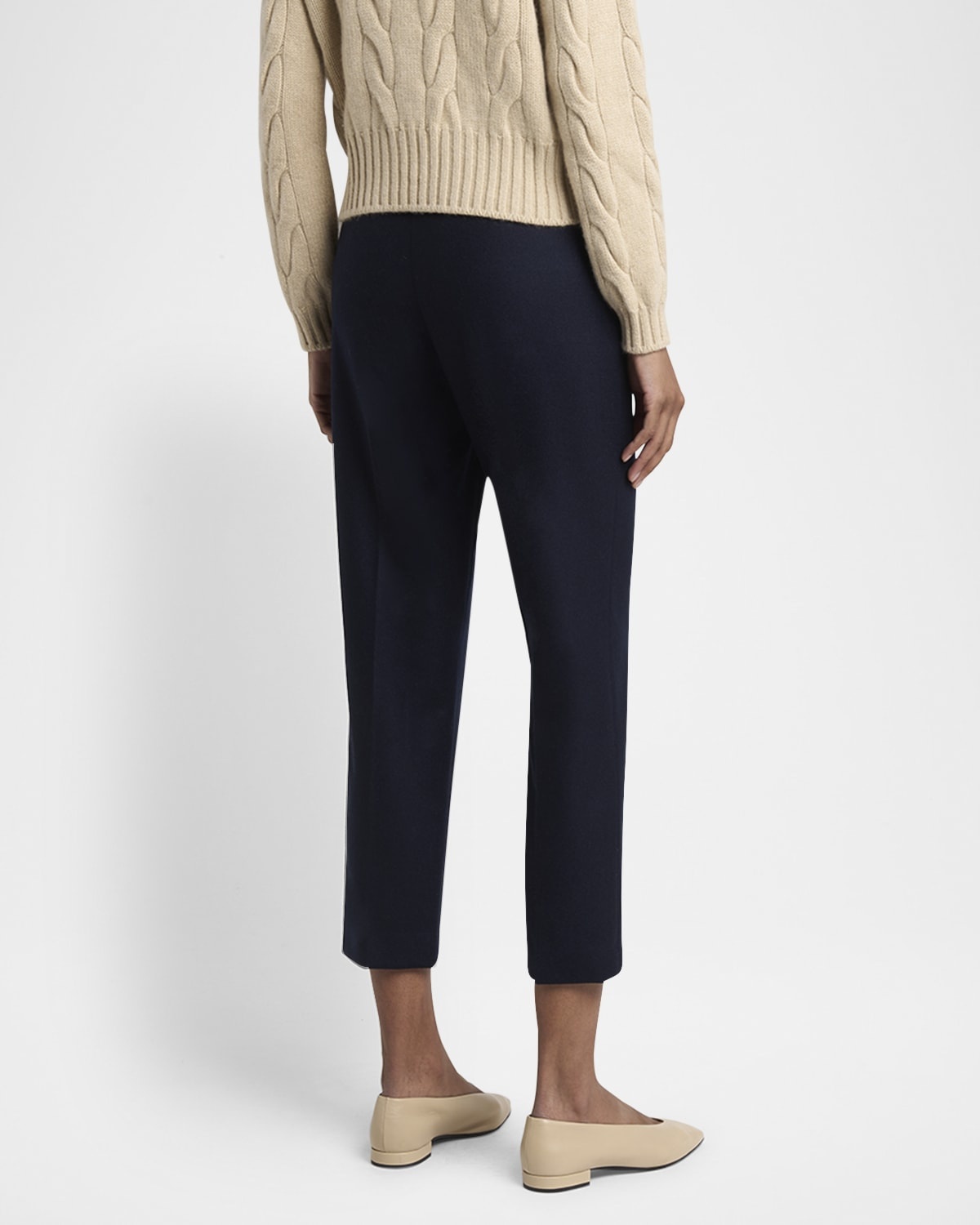 Doyle Cashmere Flannel Straight-Leg Ankle Trousers - 6