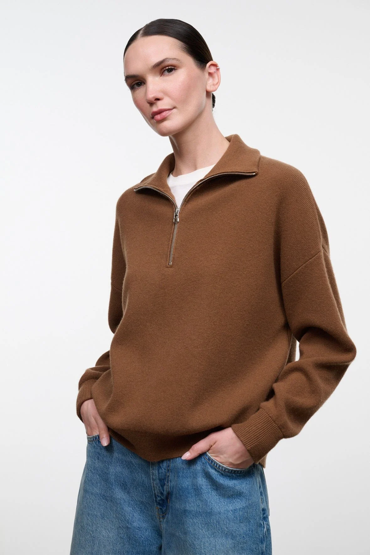 STAUD HUDSON CASHMERE SWEATER CIGAR - 1