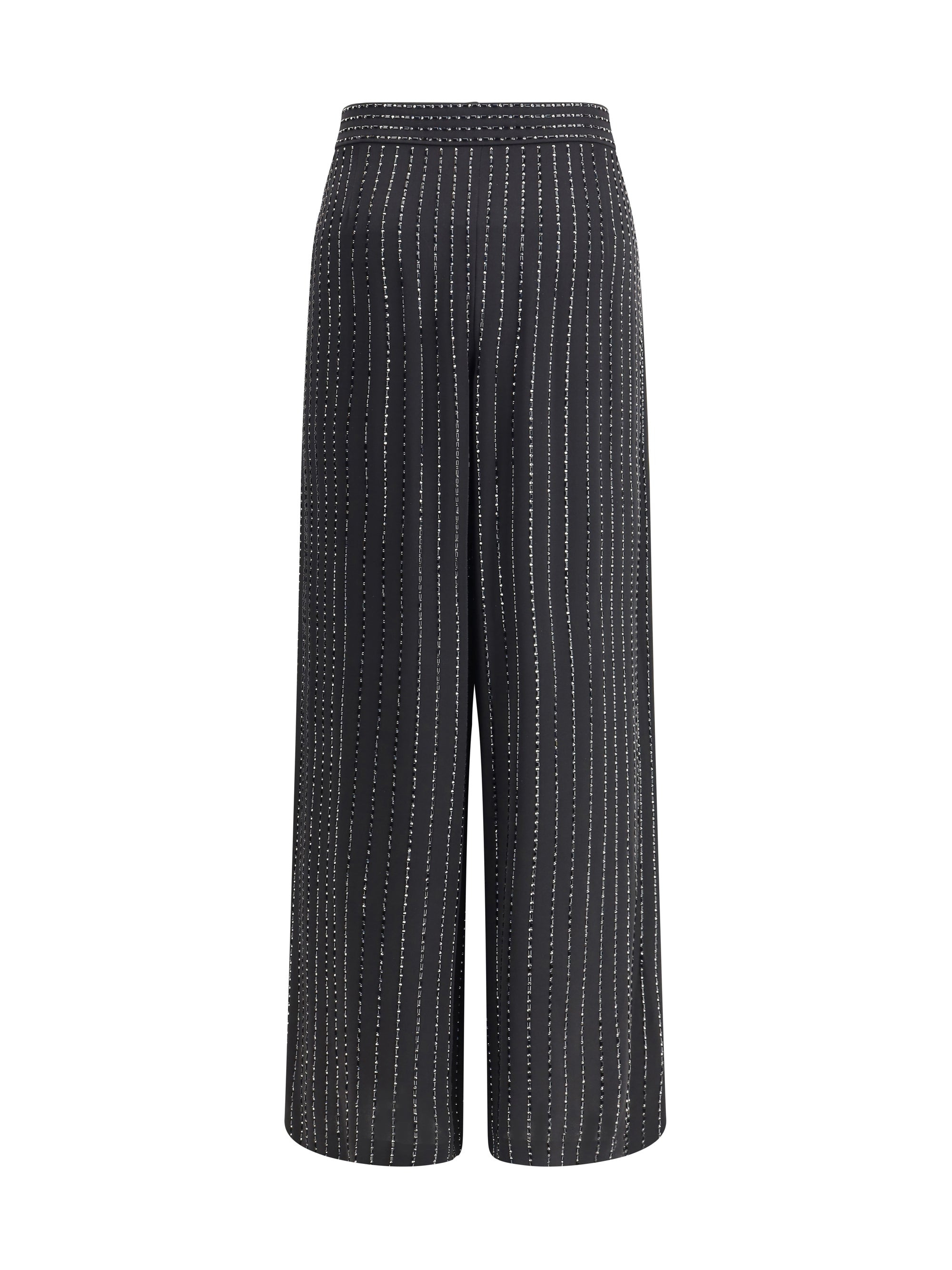 Giorgio Armani Women Wide-Leg Silk Pants With Strass - 2